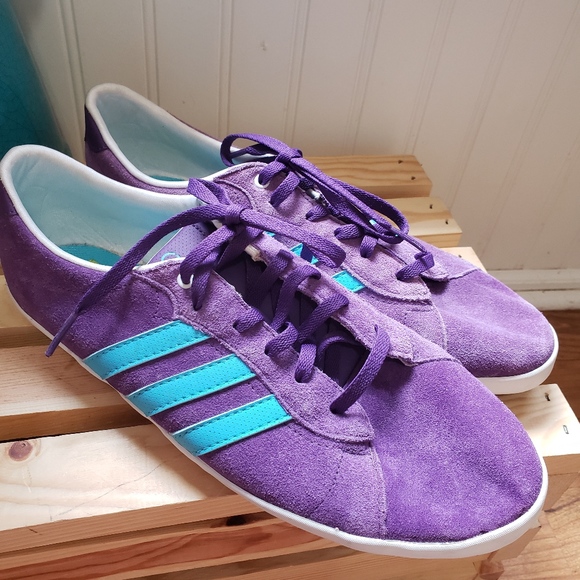 adidas Shoes | Neo Label Purple Blue Stripe Tennis | Poshmark